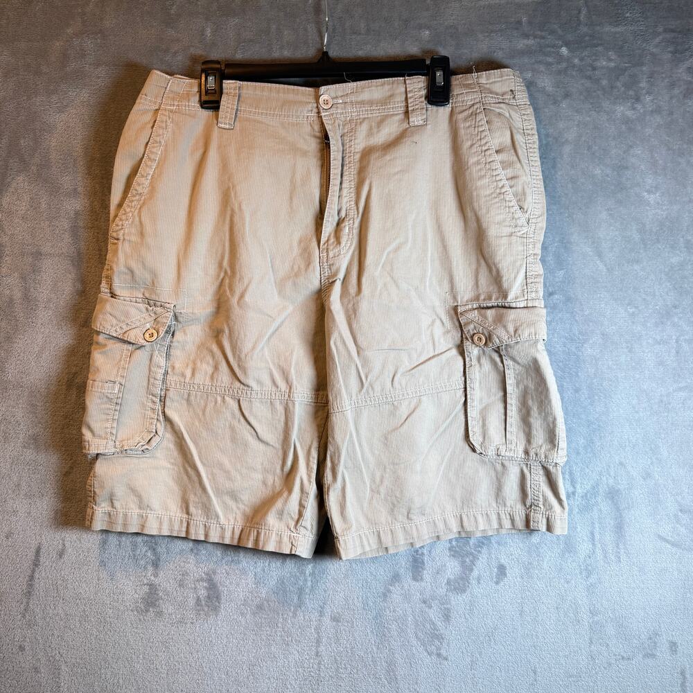Airwalk Cargo Shorts Mens Size 36 Khaki Beige Utility Outdoor Cotton Cargo